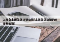 上海自主研发区块链公司[上海做区块链的有哪些公司]